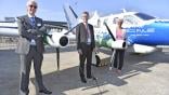 From left, Pascale Laguerre, Daher's CTO, Eric Dalbies, Safran's CTO and executive vice president for strategy, and Airbus CTO Sabine Klauke