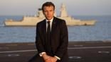 macron with aircraft carrier