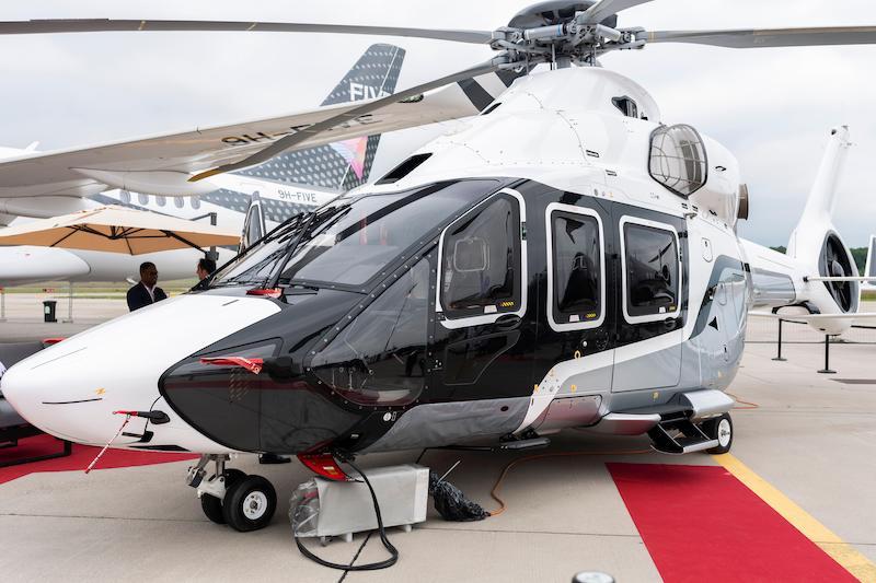 helicopter on display at EBACE 2023