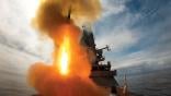 Royal Navy ship firing missile